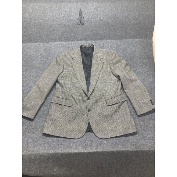 Haggar Imperial Gentlemen Fit Blazer Men’s Size 46L Gray Long Sleeve Button Up - Picture 1 of 11